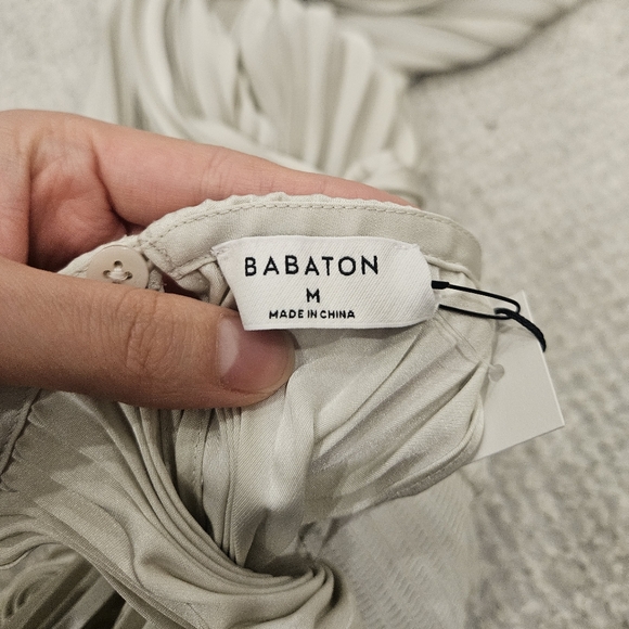 BABATON Intellect Satin Dress Matte Pearl Medium Aritzia NWT - Picture 4 of 10